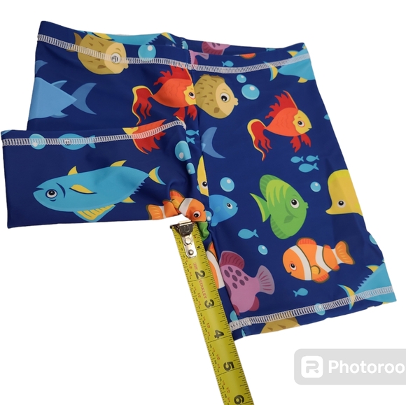 Kids Two Piece Cartoon Shark Print Short Sleeve Swimsuits UV Rash Guard Size 14 - Picture 11 of 12